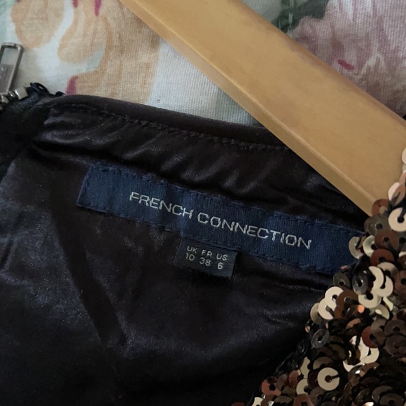 French Connection Black and Gold Sequin Dress - Picture 3 of 4